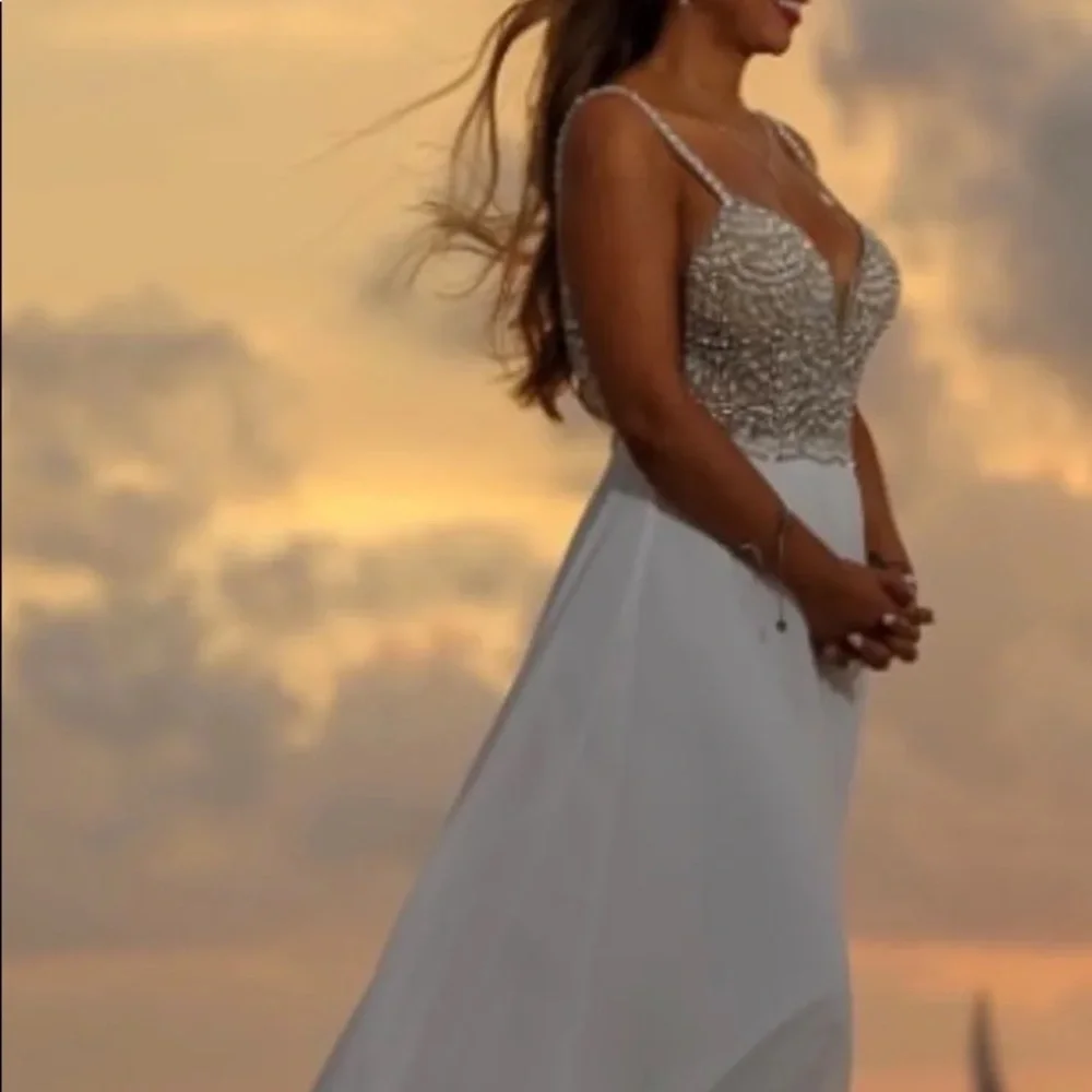 White True Love Beaded Rhinestone Wedding Gown 🌿 - Picture 7 of 13